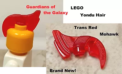 New LEGO Mohawk Hair Wig YONDU Weapon Arrow Red Clear Head Step Dad Good Bad Guy • $20.71