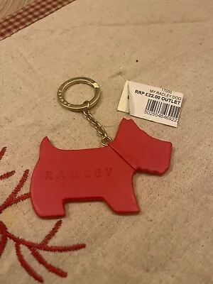 Radley My Radley Dog Leather Keyring Red Rrp £22.00 • £9.99