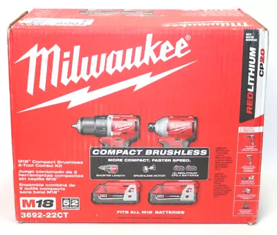 Milwaukee 3692-22CT 18V Compact Brushless Drill Driver Kit Combo Kit (2-Tool) • $179.99