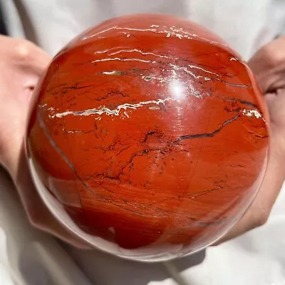 2420g Natural Red Jasper Shpere Quartz Crystal Ball Healing Reiki Energy • $0.99