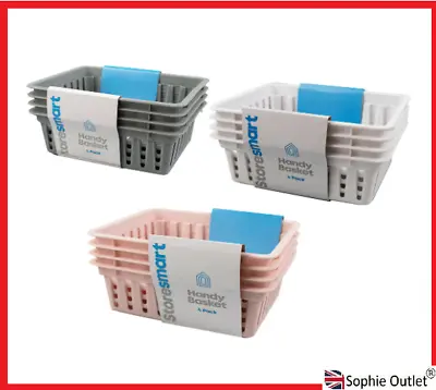 £5.99 • Buy 4pk Plastic Handy Basket Storage Home Kitchen Office Study  Tidy Organizer G3467