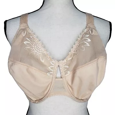 Elomi Etta Bra 38H Full Coverage Unlined Underwire Nude 8840 J Hook • $22.99