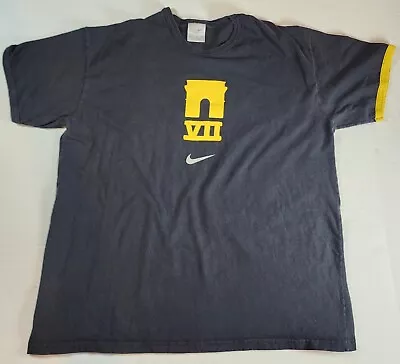 Vtg Nike Y2K Black Yellow Tour De France Ringer Short Sleeve T-Shirt Men's 2XL • $25