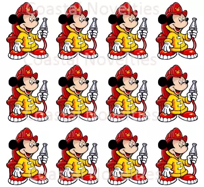 Disney Cake Toppers Fireman Mickey Mouse Cupcake Toppers Edible Image  • $4.25