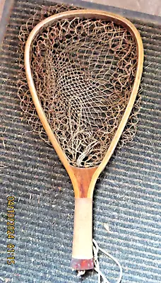 Vintage Laminated Wood Trout FLY FISHING HAND Landing NET • $49