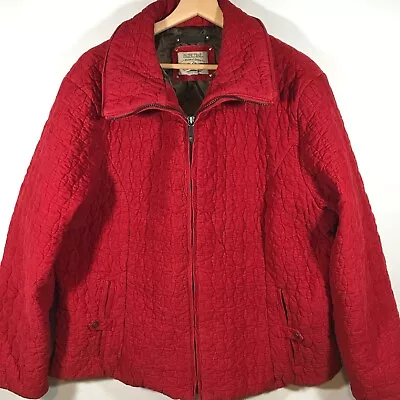 Pacific Trail Jacket Womens Large/X-Large Red Long Sleeve Quilted Lined Full Zip • $20.66