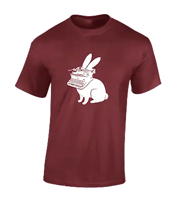 Rabbit Typewriter Mens T Shirt Funny Joke Design Comedy Top Writing Animal New • £8.99