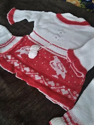 £4.50 • Buy Child/Baby Knitted  3 Piece Set Dress  Hat  4 Colours Available