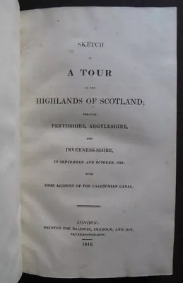 Tour Scotland Highlands Perth Argyll Inverness Caledonian Canal ~1819~ Larkin • £6.50