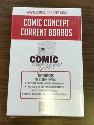 100 X CURRENT SIZE COMIC BOOK ( BACKING BOARDS ) COMIC CONCEPT • £16.39