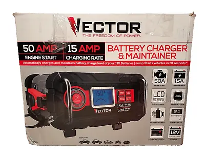 Vector 15 Amp Automatic 12V Battery Charger W/50 Amp Engine Start #BC15BV • $58