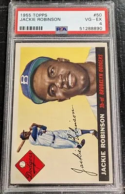 1955 Topps Jackie Robinson PSA 4 VG-EX (JUST GRADED) #50 Brooklyn Dodgers ~8890 • $875