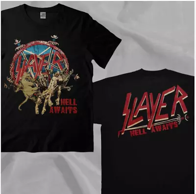 Slayer Hell Awaits Tour Black Vintage Double Sided T-Shirt • $6.99