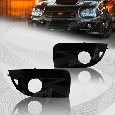 Black Fog Lights Lamp Bezel Bumper Cover Fit 04-05 Subaru Impreza Wrx Sti • $37.24