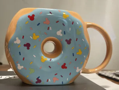 Disney Donut-shaped Ceramic Coffee Mug With Mickey Mouse Sprinkles Nice • $13.69