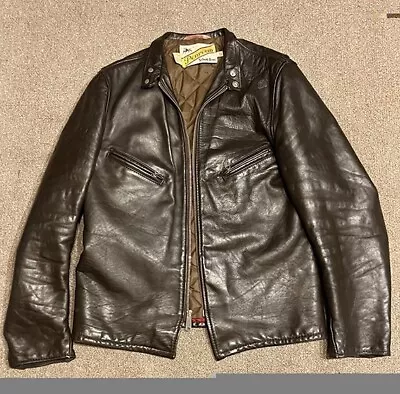 $240 • Buy Schott NYC 1970’s Vintage Dark Brown Leather Café Racer Jacket Size 42R