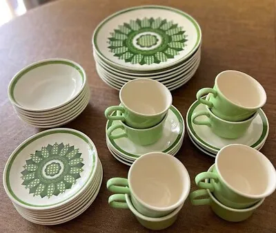 Vintage Royal China Cavalier Ironstone Prairie Flower Mint Dinnerware Set Of 39 • $225