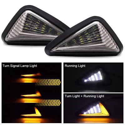 Motorcycle Flush Mount LED Turn Signals Indicator Blinker Light White Amber DRL • $11.98