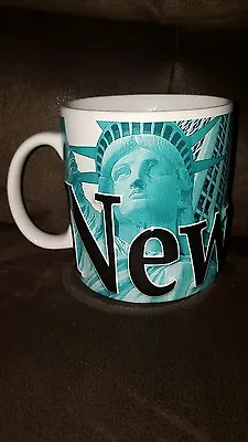 New York Green Wall Street Mug 18oz Statue Of Liberty 2007 NWT • $22.99