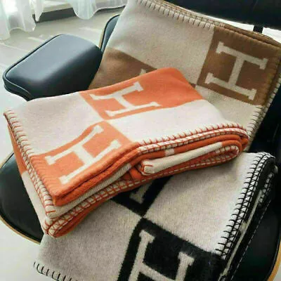£34.79 • Buy Wool Cashmere Throw Plaid Blankets Pillow Sofa Bedding Shawl Xmas Gift UK New