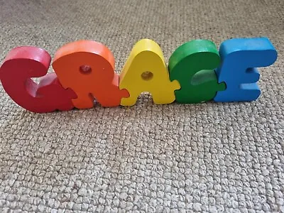 Solid Wooden Name Jigsaw  Grace  • £3.50