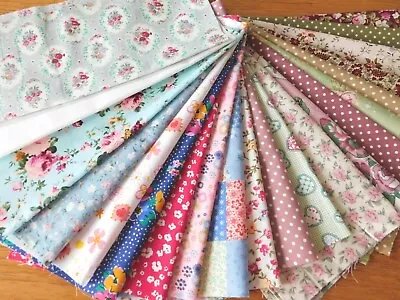 FABRIC Patchwork Squares X 22 - Quilting COTTON 10  25cm LAYER CAKE CHARM PACK • £4.95