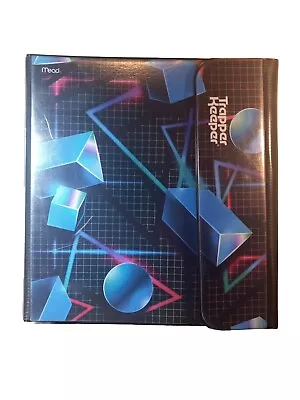 Mead Trapper Keeper Geometric Vintage 3 Ring Binder W 2 Folders 80' 90's Retro • $12.95