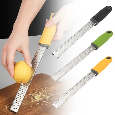 Cheese Grater Zester Ginger Lemon Shredder Hand Held Flat Stainless Steel Tool • £5.99