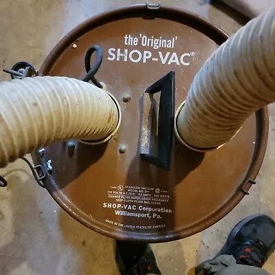 Vintage 1947-1973 Original Shop Vac Cannister Vacuum Cleaner Wide Hose Motor Run • $48