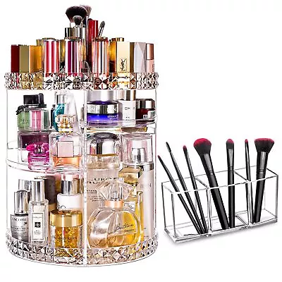 Makeup Organizer Combo - 360° Rotating Makeup Organizer With 7 Adjustable Lay... • $29.86