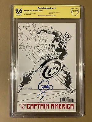 Captain America #1 1:50 Steranko Variant CBCS 9.6 Signed By Jim Steranko • £80.43