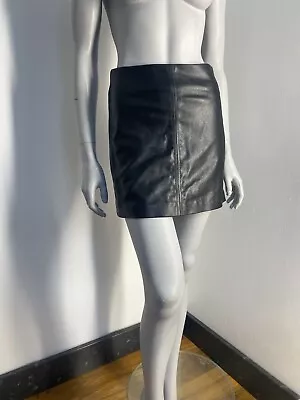 Black Leather Style H&M Mini Skirt Eur 36 UK8 • £7