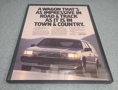 1987 Volvo 740 GLE Wagon Photo Vintage Print Ad Framed 8.5x11  • $19