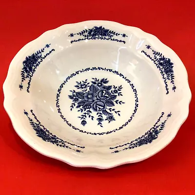 Ironstone Serving Bowl 9 1/2  Blue Floral Vintage Mayhill Federalist • $17.99