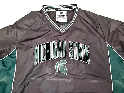 Michigan State Spartans Colosseum Duffman V-Neck Pullover Windbreak Sz 4XLT NWOT • $35