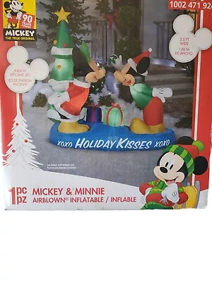 Christmas Disney 5.4 Ft Mickey & Minnie Holiday Kisses Airblown Inflatable Decor • $110