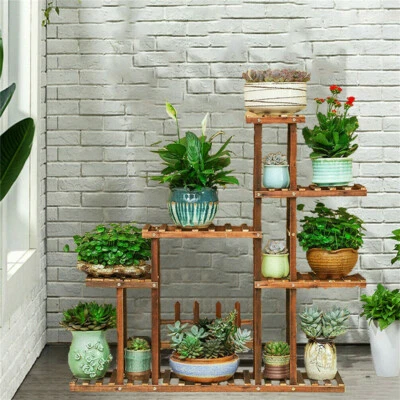 £20.91 • Buy 6Tier Wooden Plant Stand Corner Shelf Flower Pot Display Rack Indoor Living Room