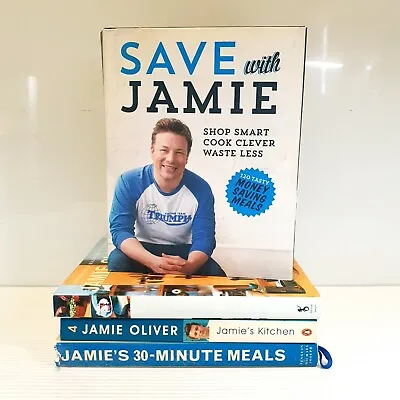 $38.99 • Buy 4 X Jamie Oliver Cookbook Bundle Lot: Jamie's Kitchen, 30-minute Meals, Naked Ch
