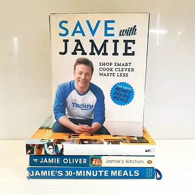 $38.99 • Buy 4 X Jamie Oliver Cookbook Bundle Lot: Jamie's Kitchen, 30-minute Meals, Naked Ch