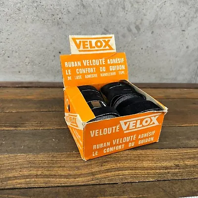 Vintage Velox Velvet Handlebar Tape Lot 10 Veloute Black 70s Eroica Bar Wrap Box • $67.99