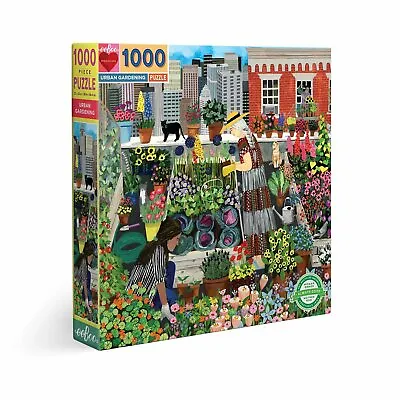 EeBoo 1000 Pc Puzzle – Urban Garden Kids Puzzle Family Puzzle 04346 • $44.99