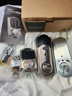 $105 • Buy Schlage Camelot Satin Nickel Touchscreen Deadbolt