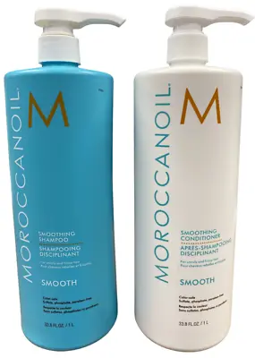 Moroccanoil SMOOTHING Shampoo & Conditioner Duo Set 33.8 Oz / 1 Liter Each • $99.88