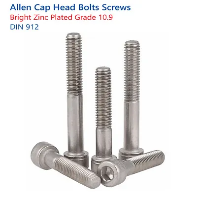 M12 X 150mm ALLEN BOLTS SOCKET CAP SCREWS HIGH TENSILE ZINC PLATED 10.9 DIN 912 • £221.39