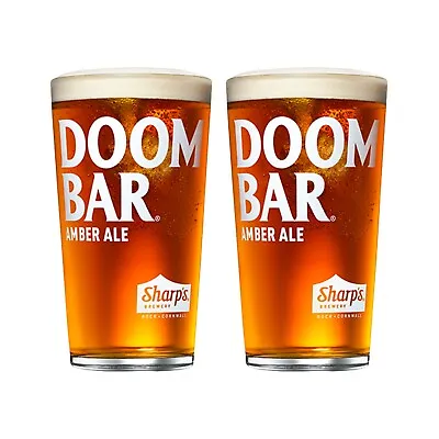 Sharp's Half Pint Glass Doom Bar Ale X 2 - Engraved Collectable Gift • £9.99