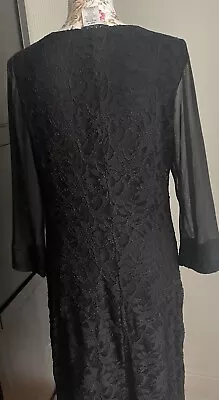 Ronnie Nicole From Qvc. Black Lace Cocktails Dress Size L  • £10.99