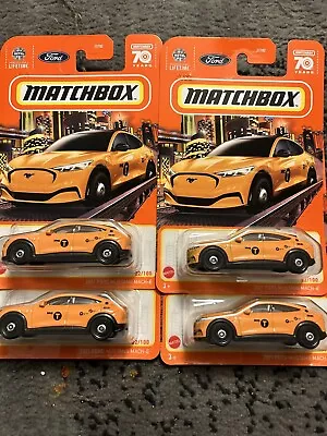 2023 Matchbox Orange 2021 Ford Mustang MACH-E Taxi Car 22/100 Lot Of 4 • $7.99