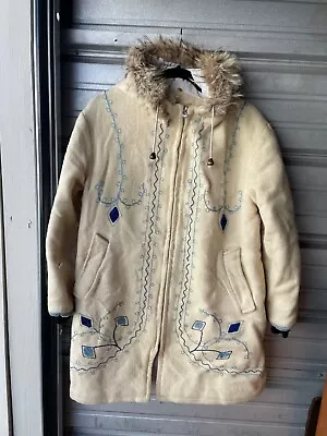 Vintage Hudson’s Bay Wool Parka Hooded Coat Jacket Women’s Native Inuit Blanket • $99.95