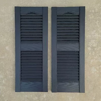 Exterior Shutters W/Hardware 31  X 12  Vinyl Raised Panel Black ( 1 Pair ) ~NEW • $48.99