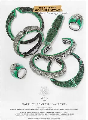 $3.00 PRINT AD - MCL By MATTHEW CAMPBELL LAURENZA Jewelry 2011 Emerald 1-Page • $3